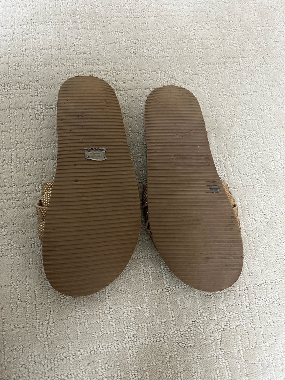 Vince Camuto Metallic Tan Braided Slide Sandals women’s size 8M - Picture 2 of 5